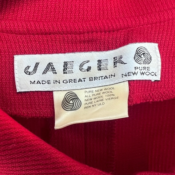 Jaegar Bright Red Vintage Great Britain Business Dress - Picture 4 of 7
